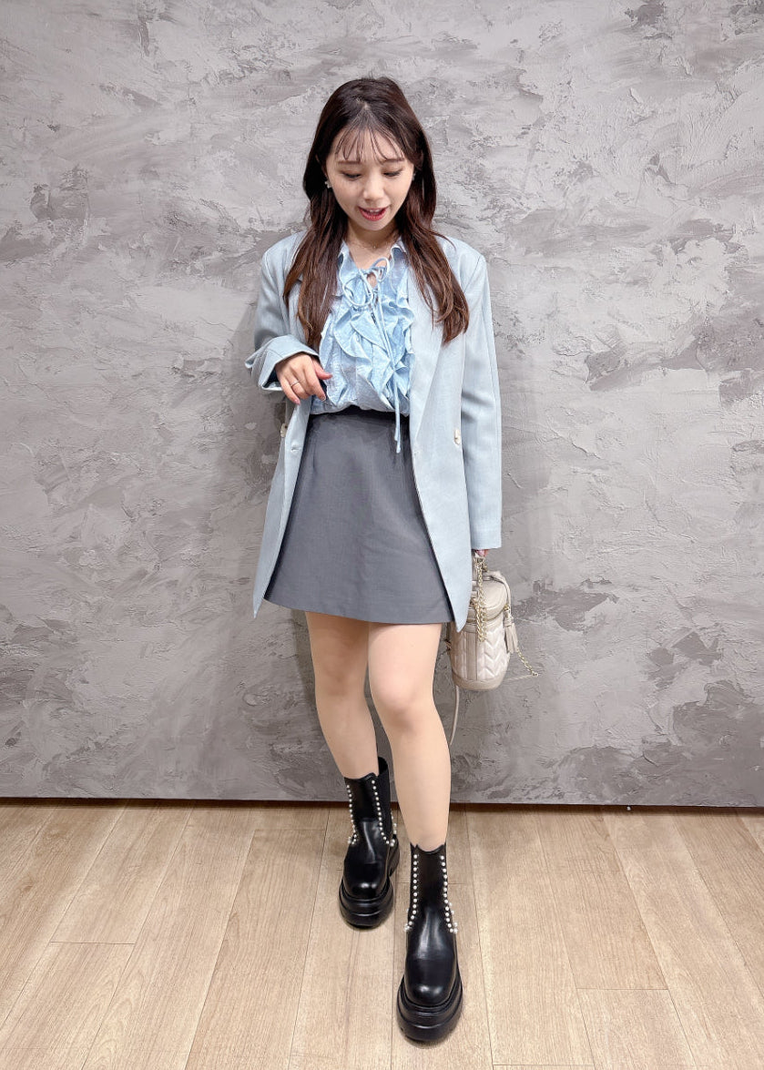 リボン付きテーラードジャケット