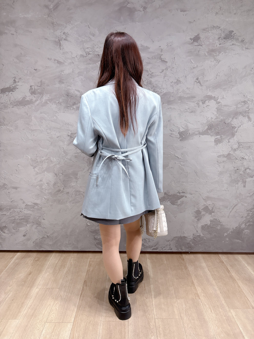 リボン付きテーラードジャケット