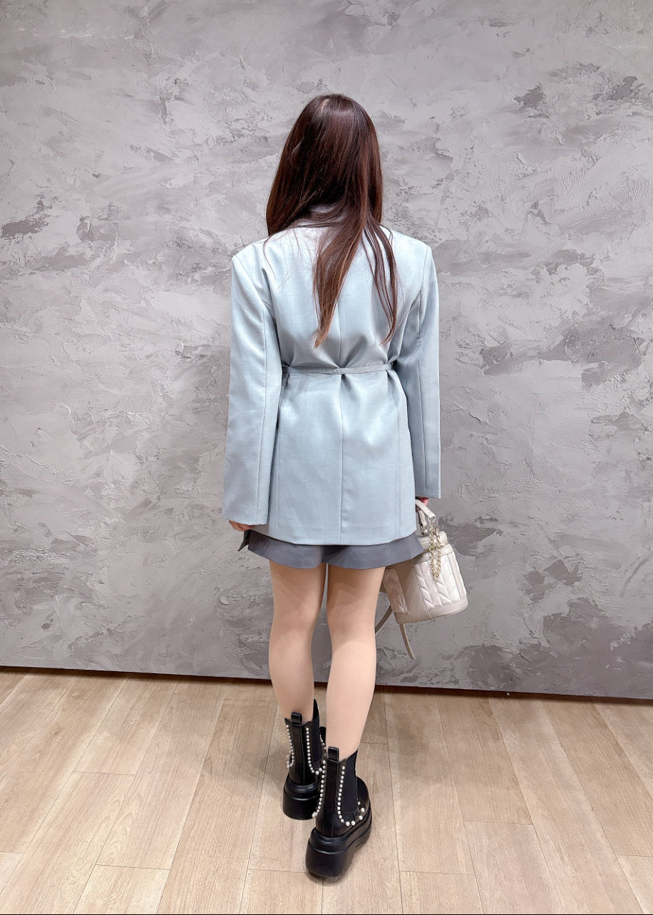 リボン付きテーラードジャケット