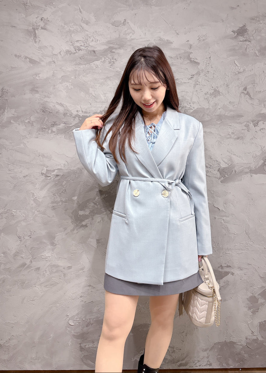 リボン付きテーラードジャケット