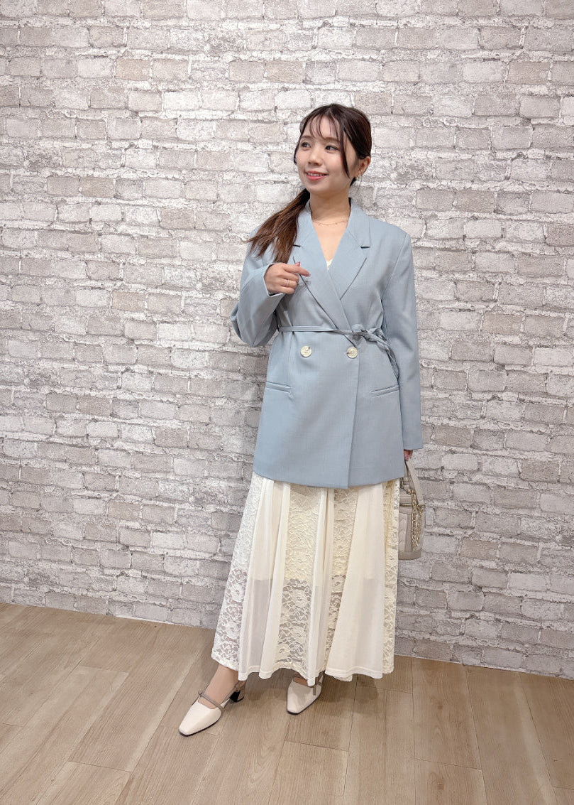 リボン付きテーラードジャケット