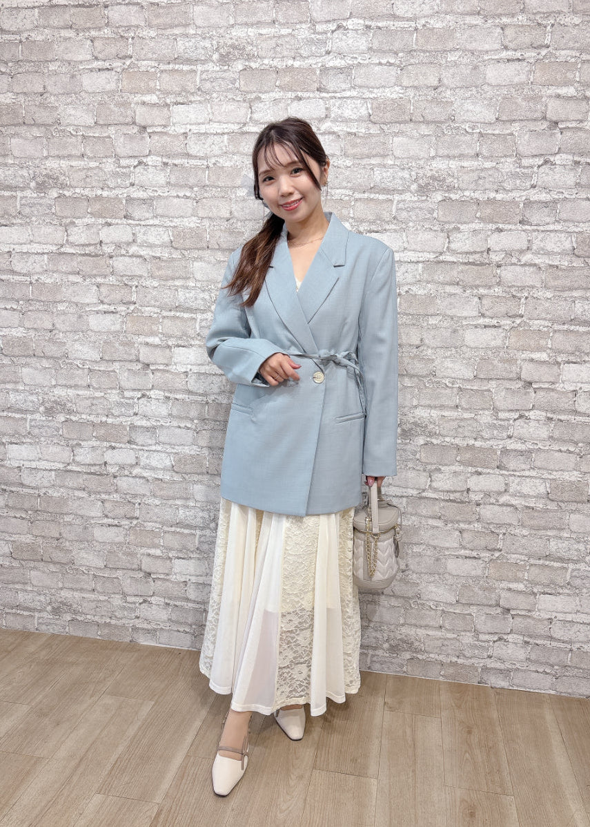 リボン付きテーラードジャケット