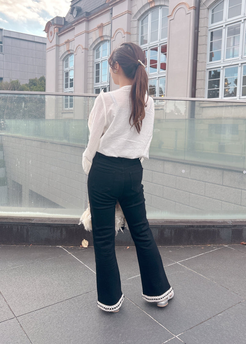 ブラックフレアパンツ（裏起毛あり・なし）