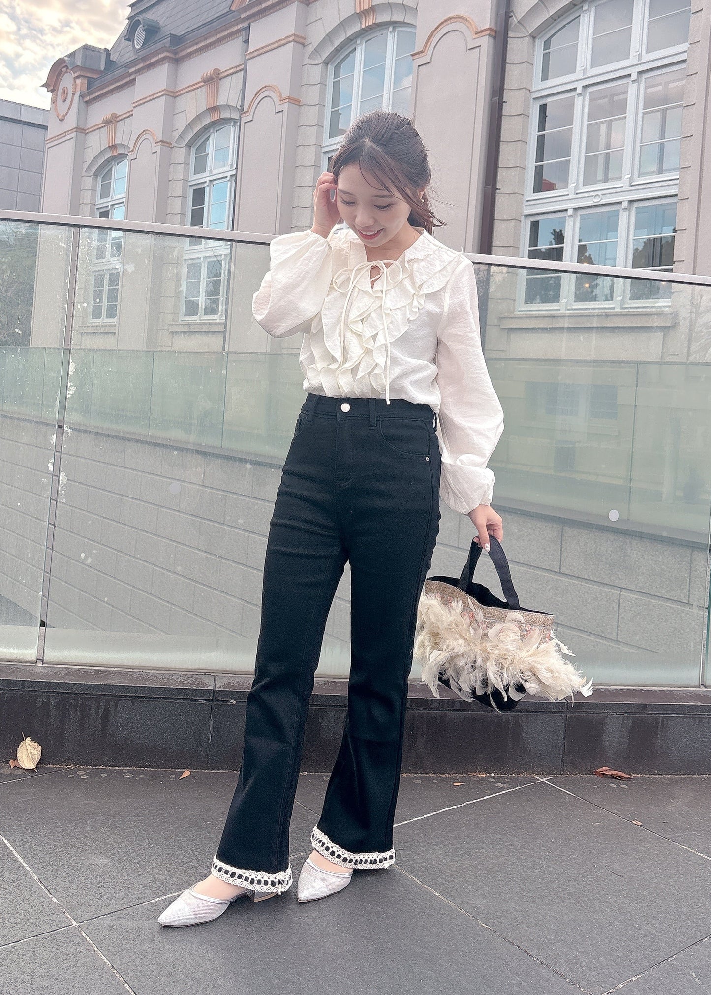 ボリュームフリルブラウス