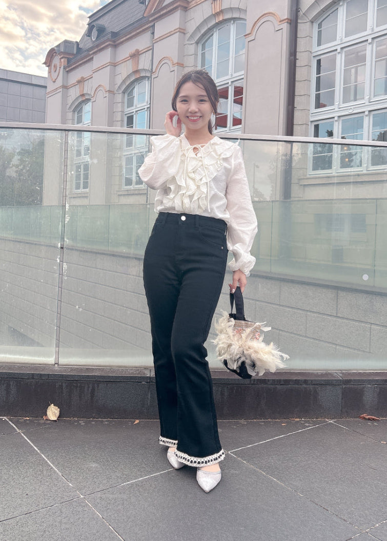 ブラックフレアパンツ（裏起毛あり・なし）