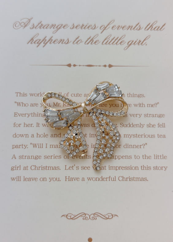 リボンビジューブローチ