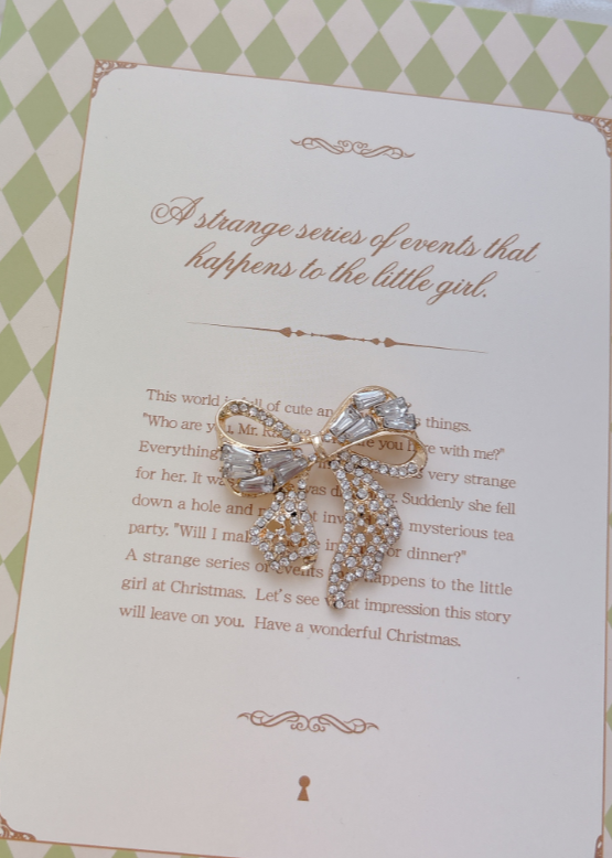 リボンビジューブローチ