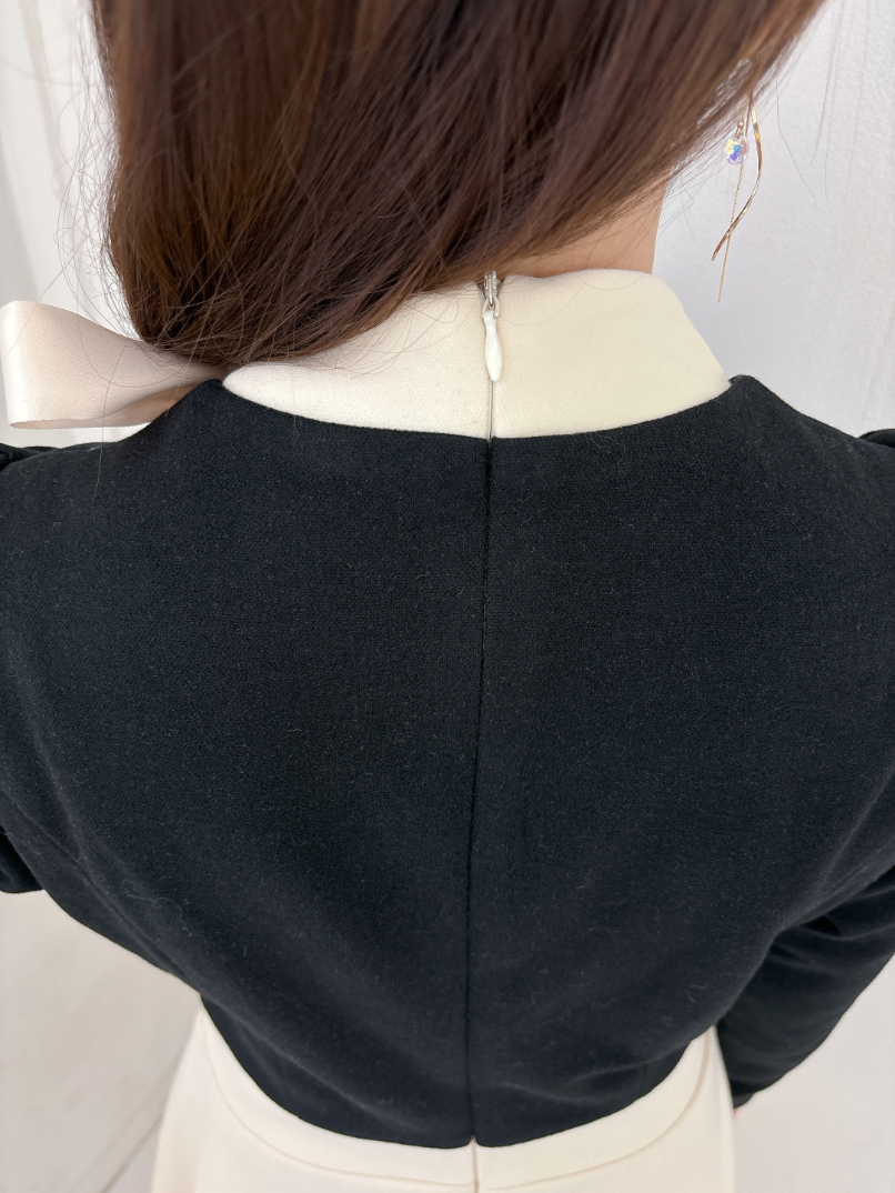 リボンモノトーンワンピース