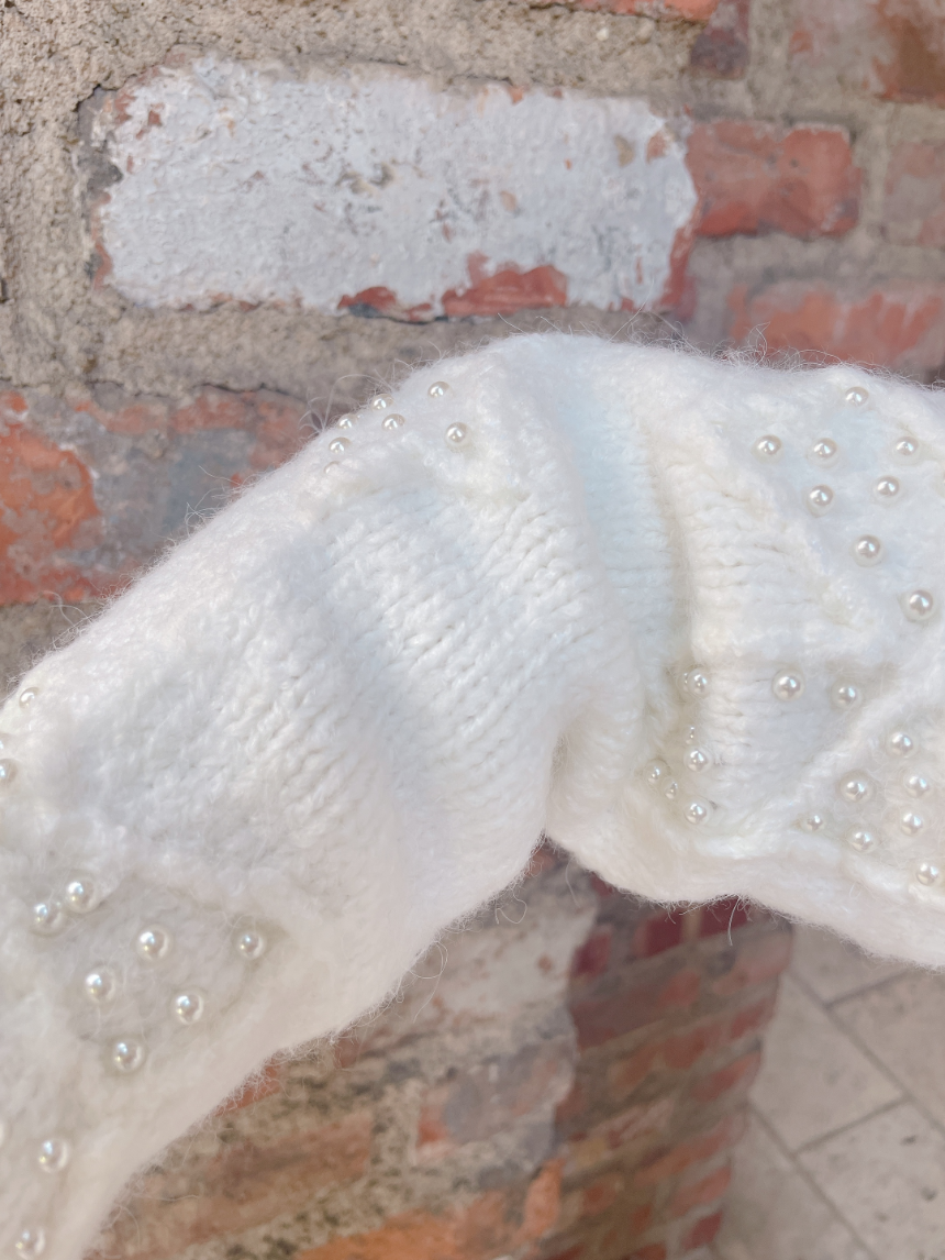 ふわふわパールリボンカーディガン