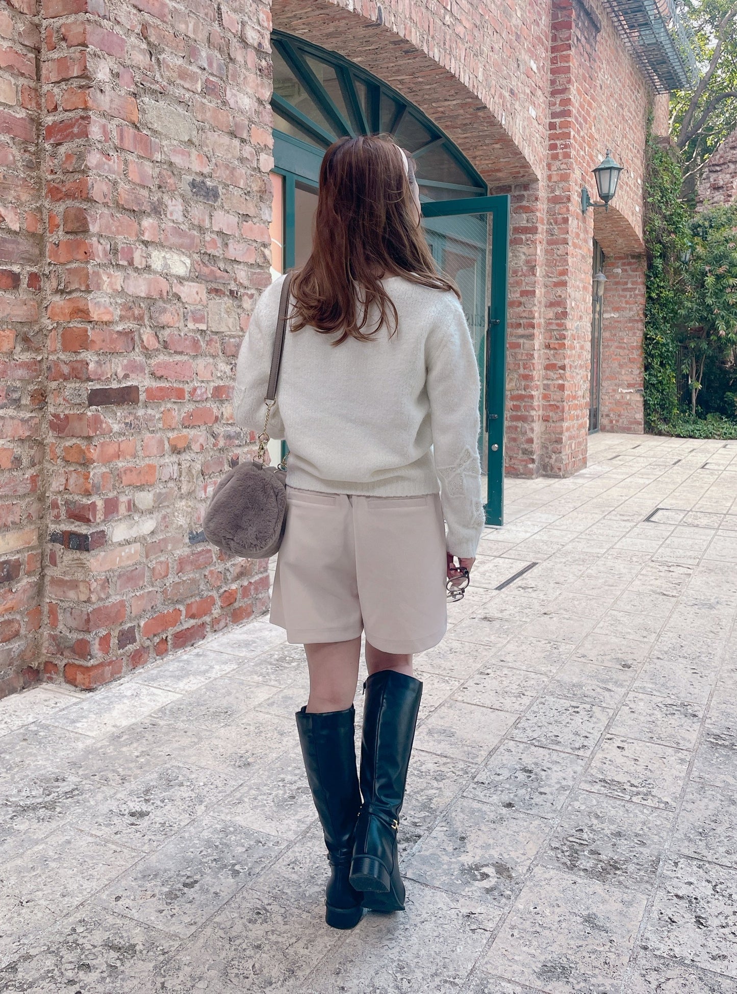 ふわふわパールリボンカーディガン