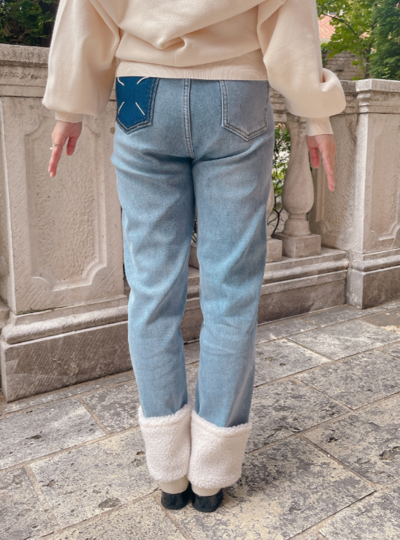 裏起毛あったかボアデニム