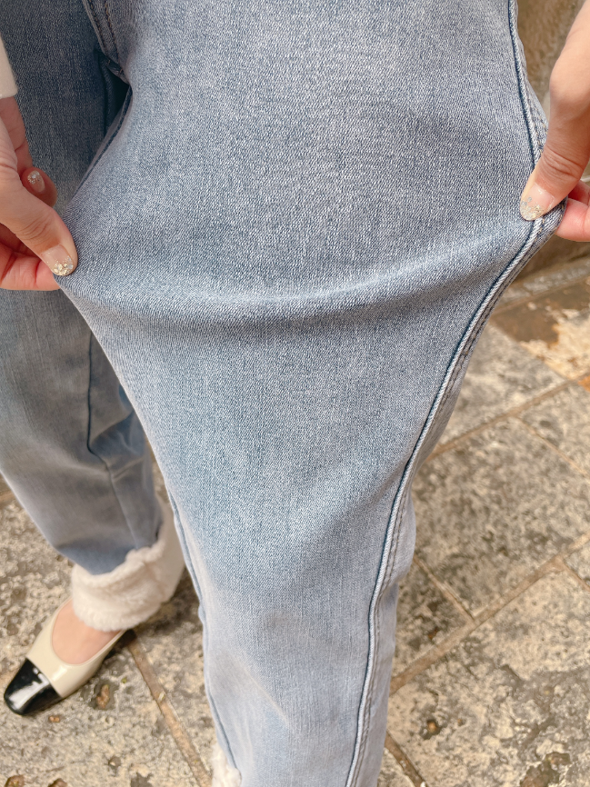 裏起毛あったかボアデニム