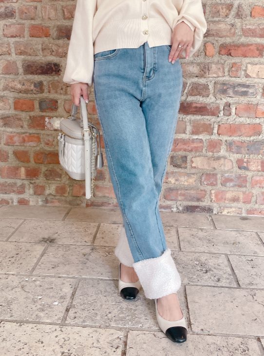 裏起毛あったかボアデニム