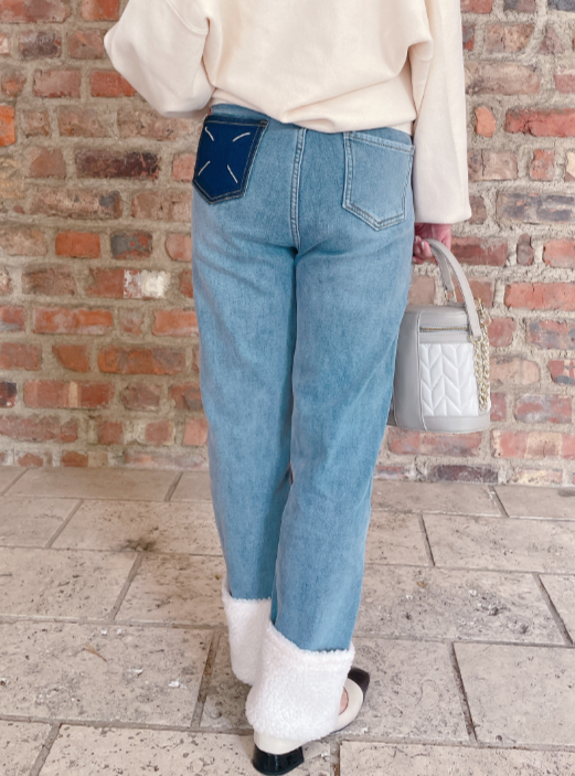 裏起毛あったかボアデニム