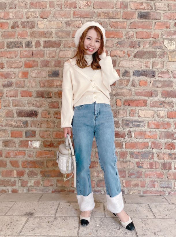 裏起毛あったかボアデニム