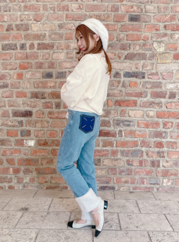 裏起毛あったかボアデニム