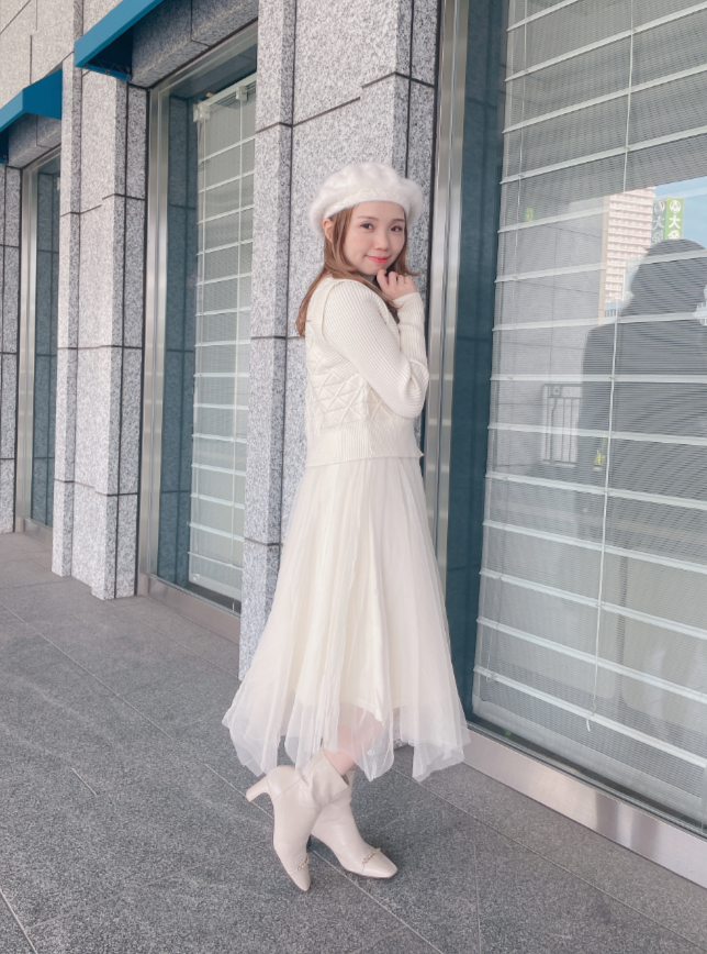 ベスト付きニットワンピース