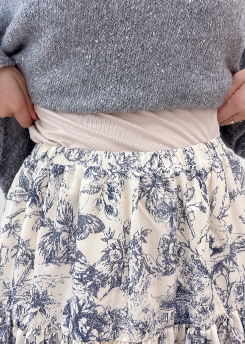 トワルドジュイ柄スカート