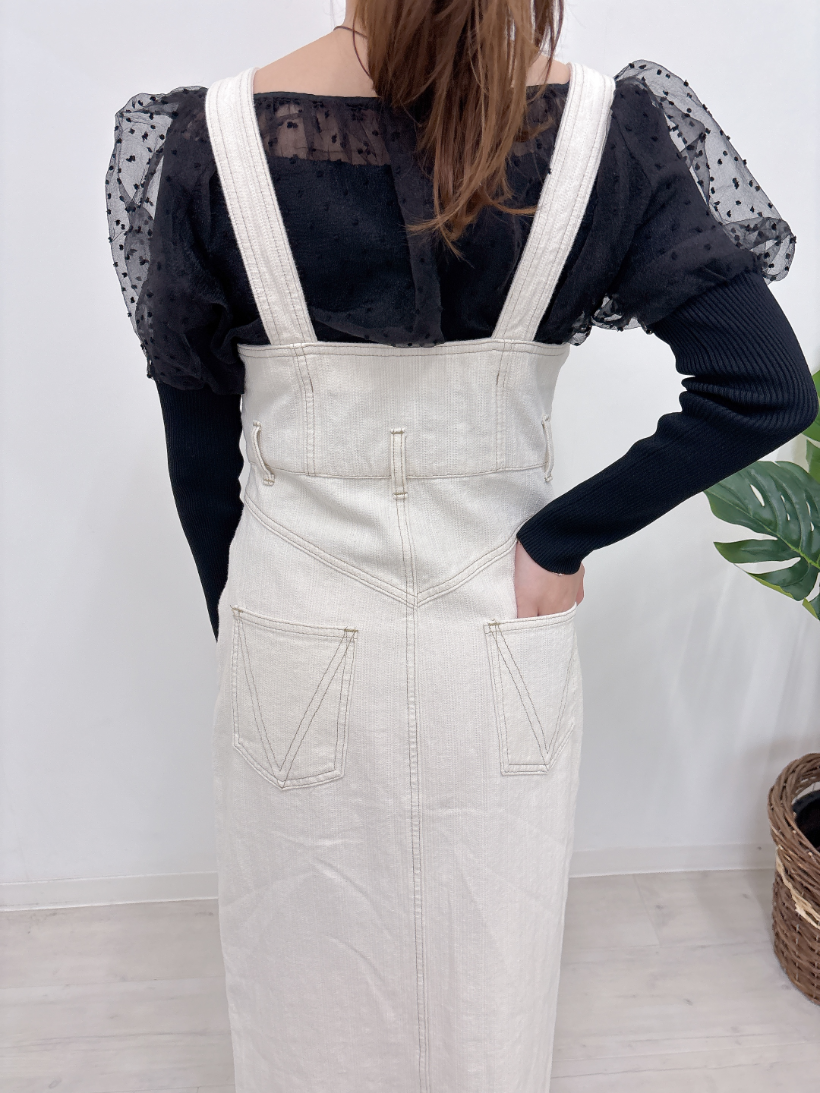 ホワイトデニムジャンスカ