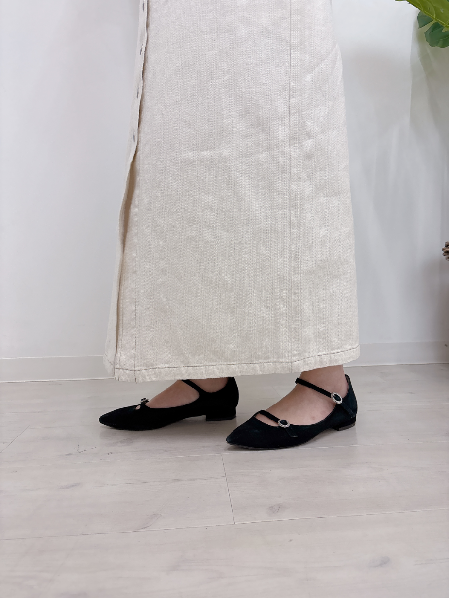 ホワイトデニムジャンスカ