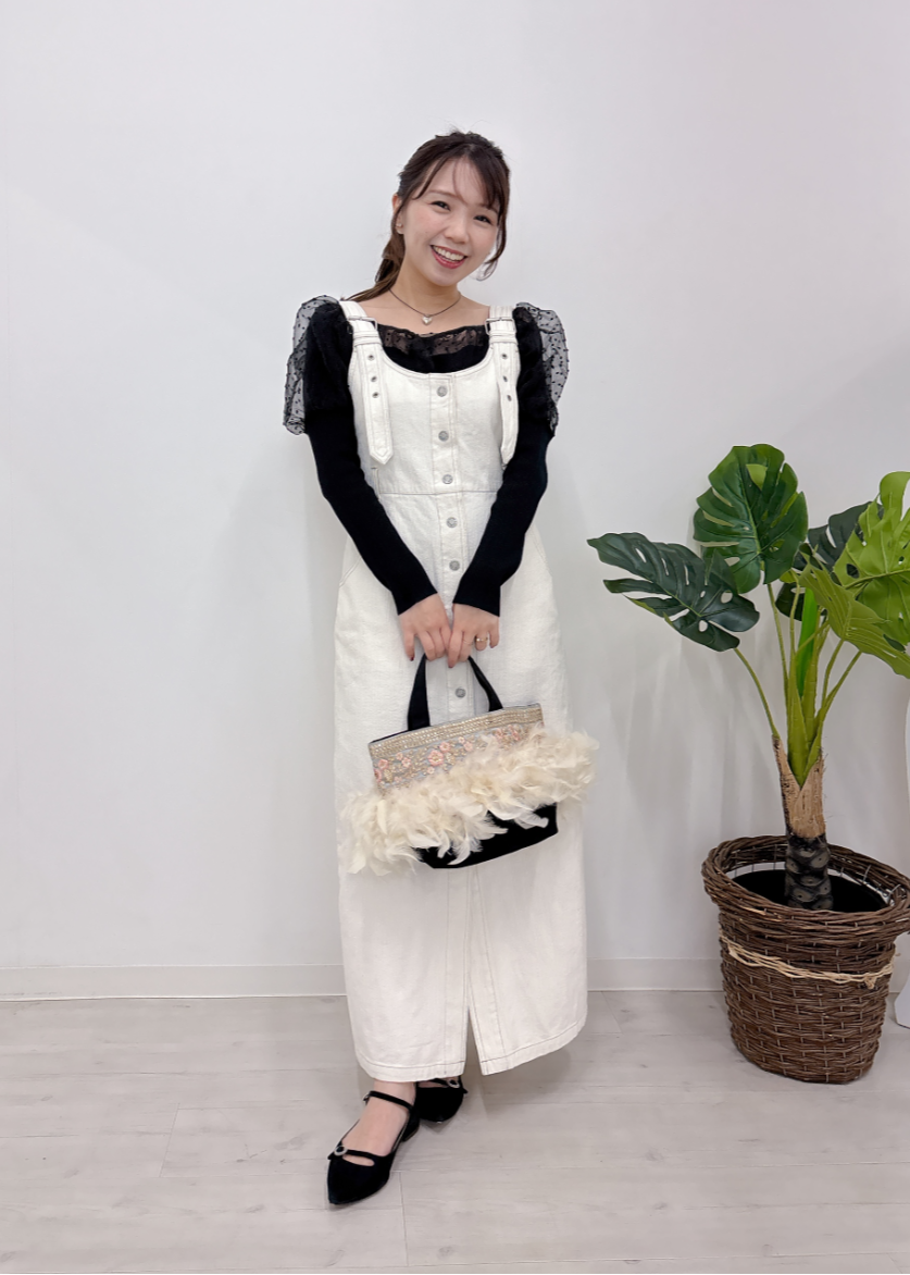 ホワイトデニムジャンスカ