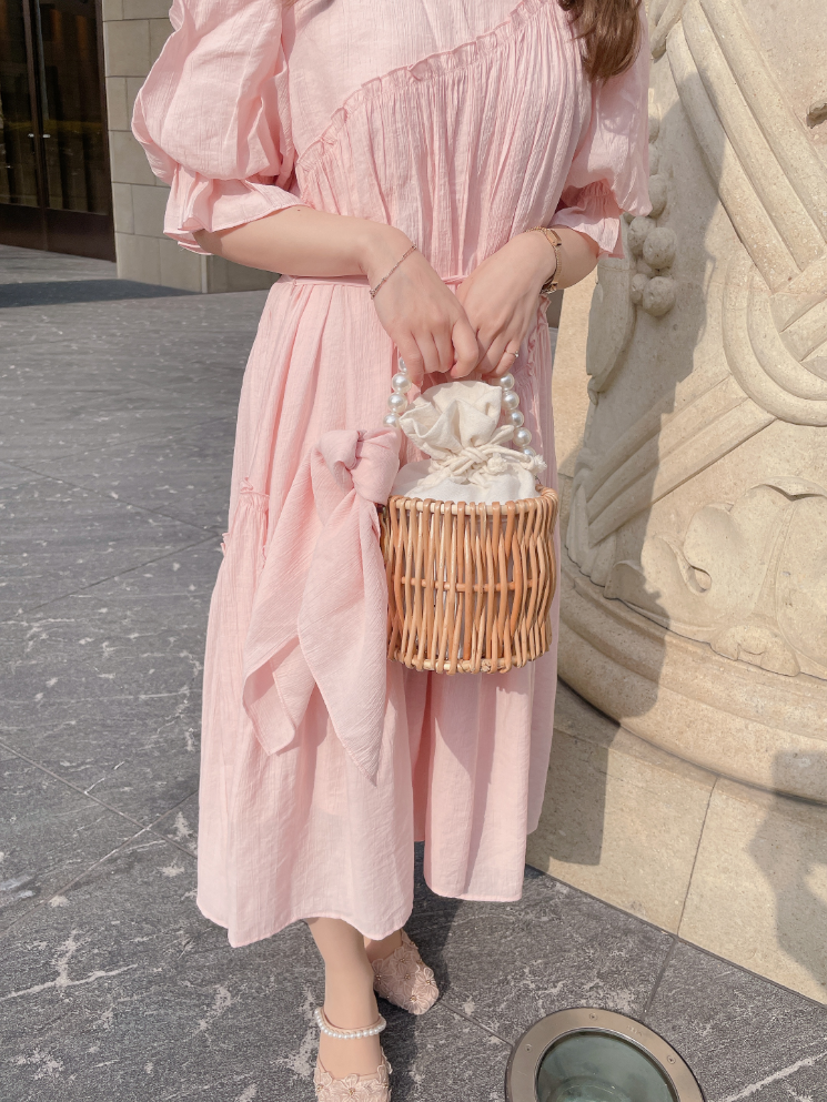 パフスリーブフレンチワンピース