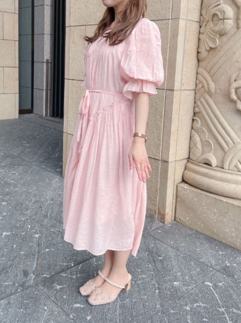 パフスリーブフレンチワンピース