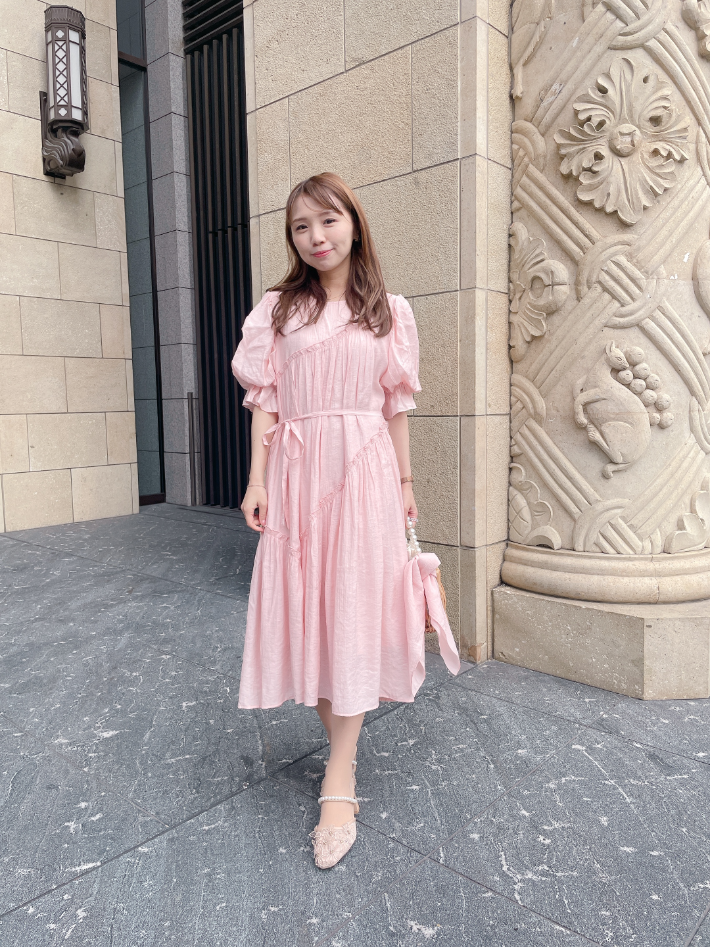 パフスリーブフレンチワンピース