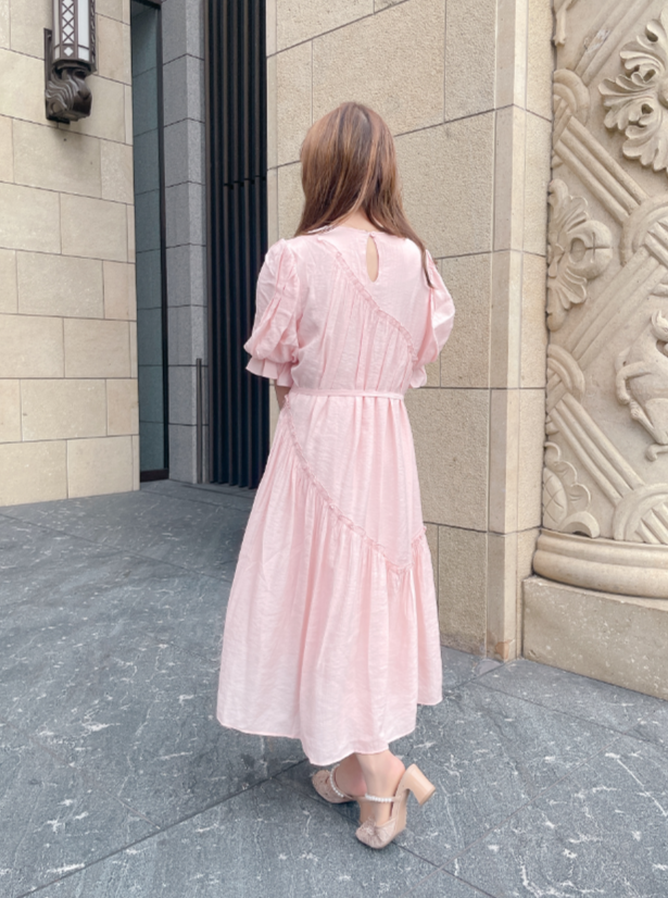 パフスリーブフレンチワンピース