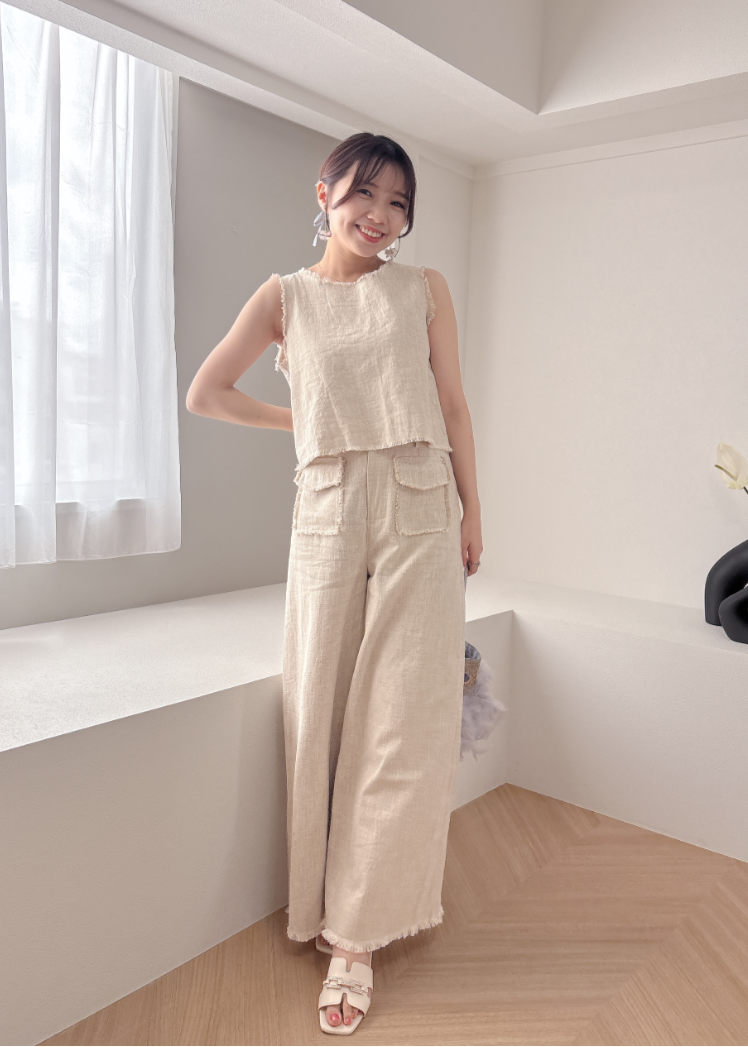 リネン混セットアップ