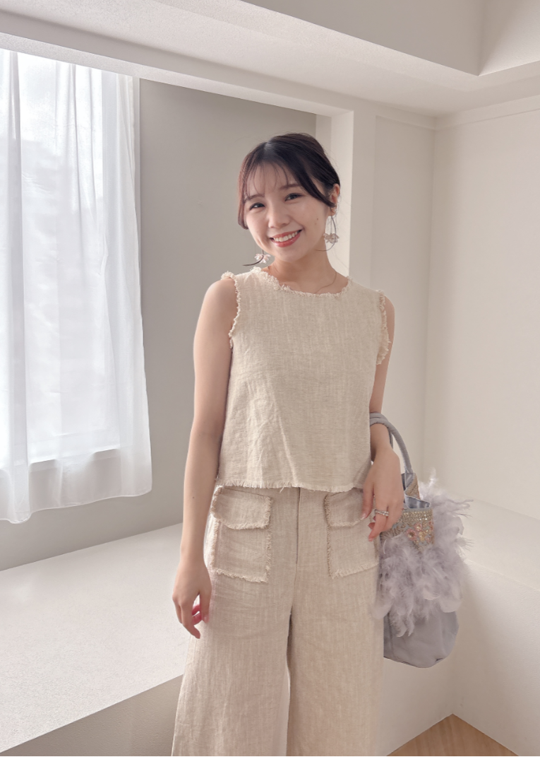 リネン混セットアップ