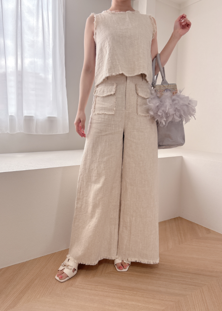 リネン混セットアップ