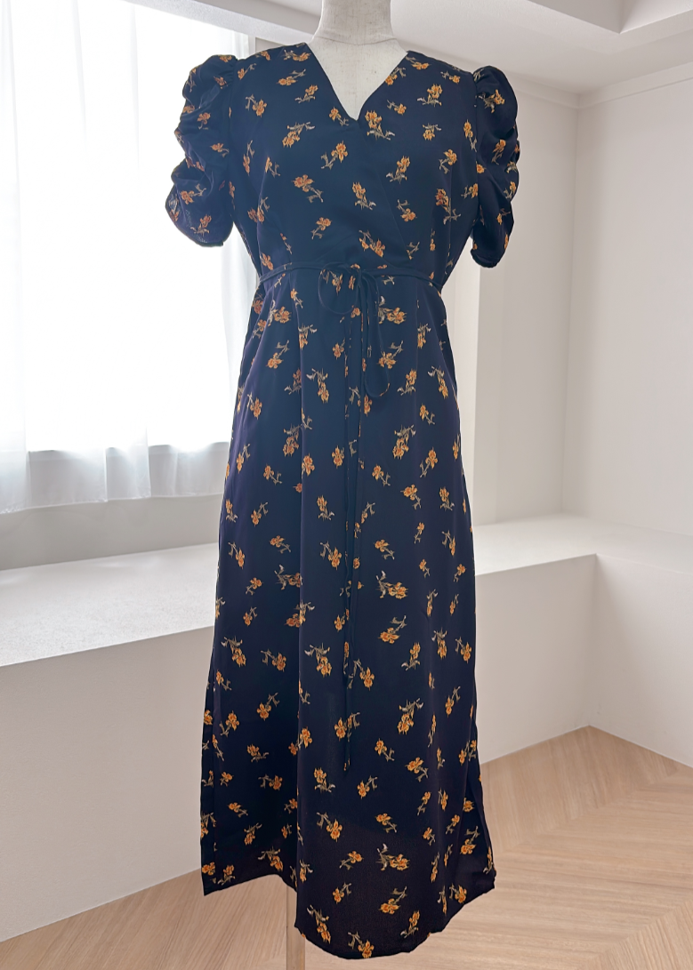 フラワーパワショルワンピース