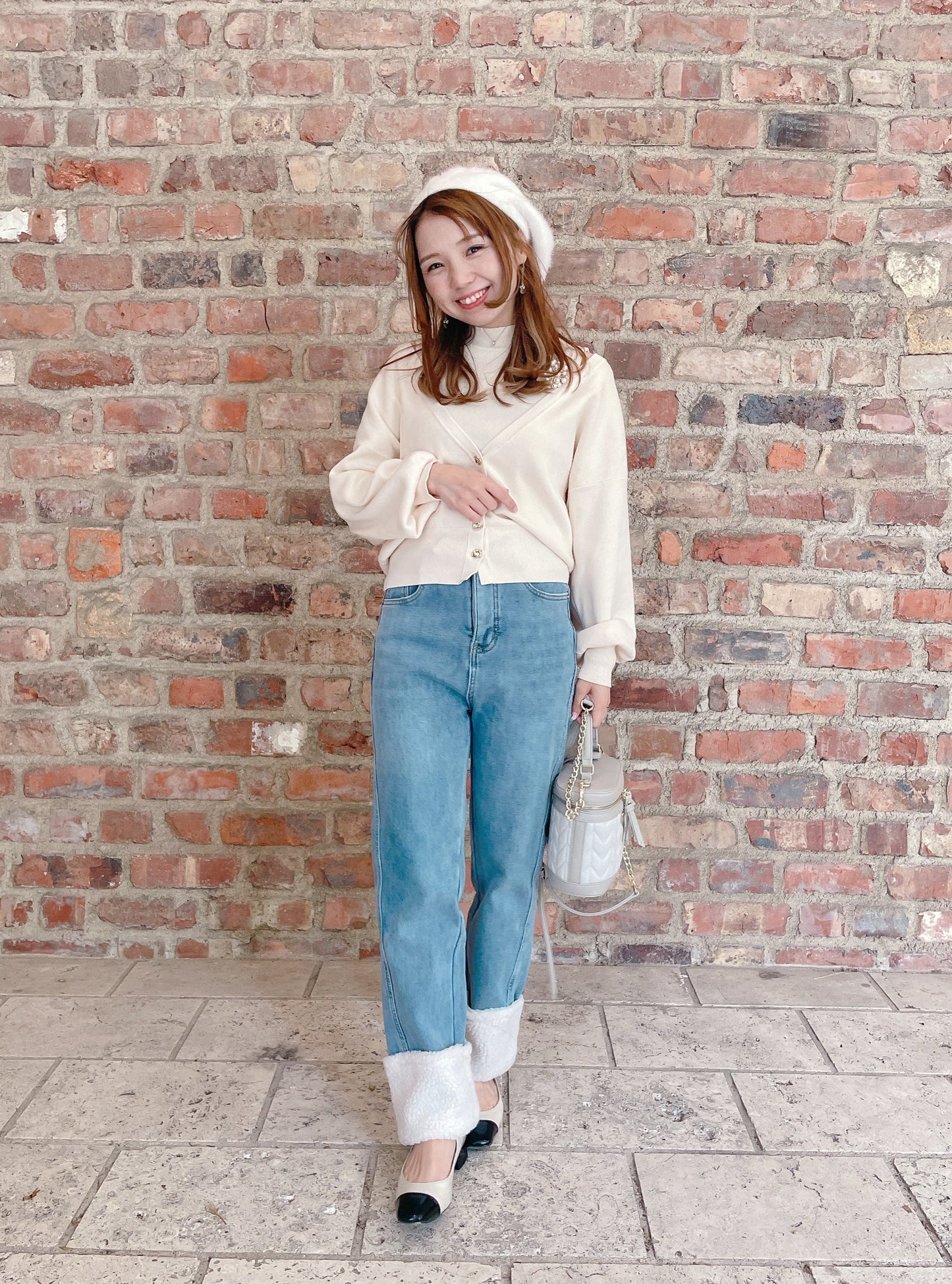 裏起毛あったかボアデニム